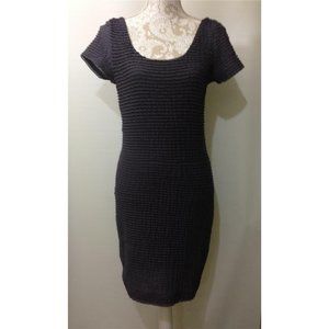 Pins and Needles Dress‎ Women's M Gray Pleated Bodycon Short Sleeves Scoop Neck